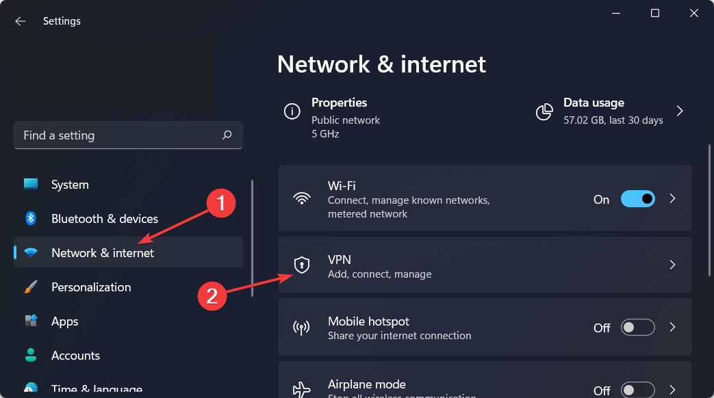 network-vpn sett