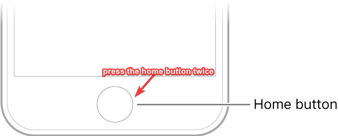press the ios home button twice