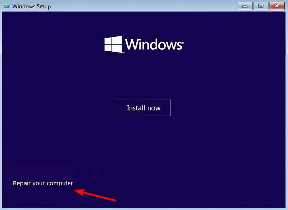 repair-your-computer-menu windows 10 error netio sys