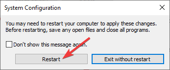 click on restart computer
