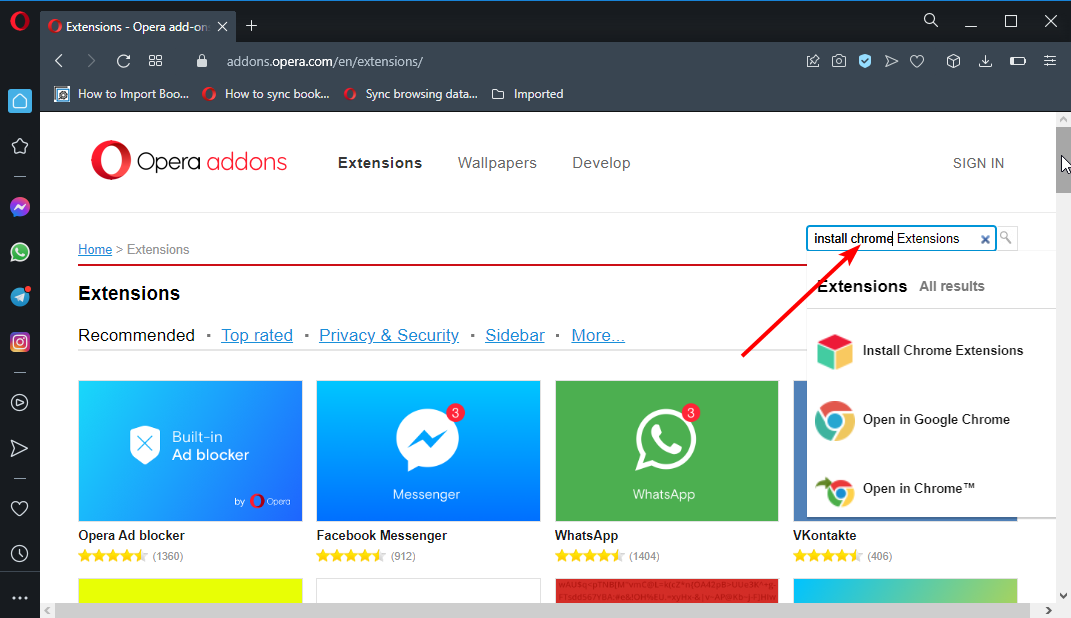 install chrome extensions in addon store