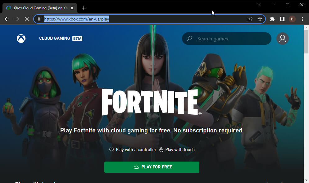 google chrome xbox browser cloud gaming not working