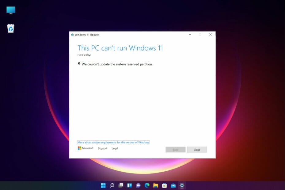 We Couldn't Update the System Reserved Partition [Windows 11 Fix]