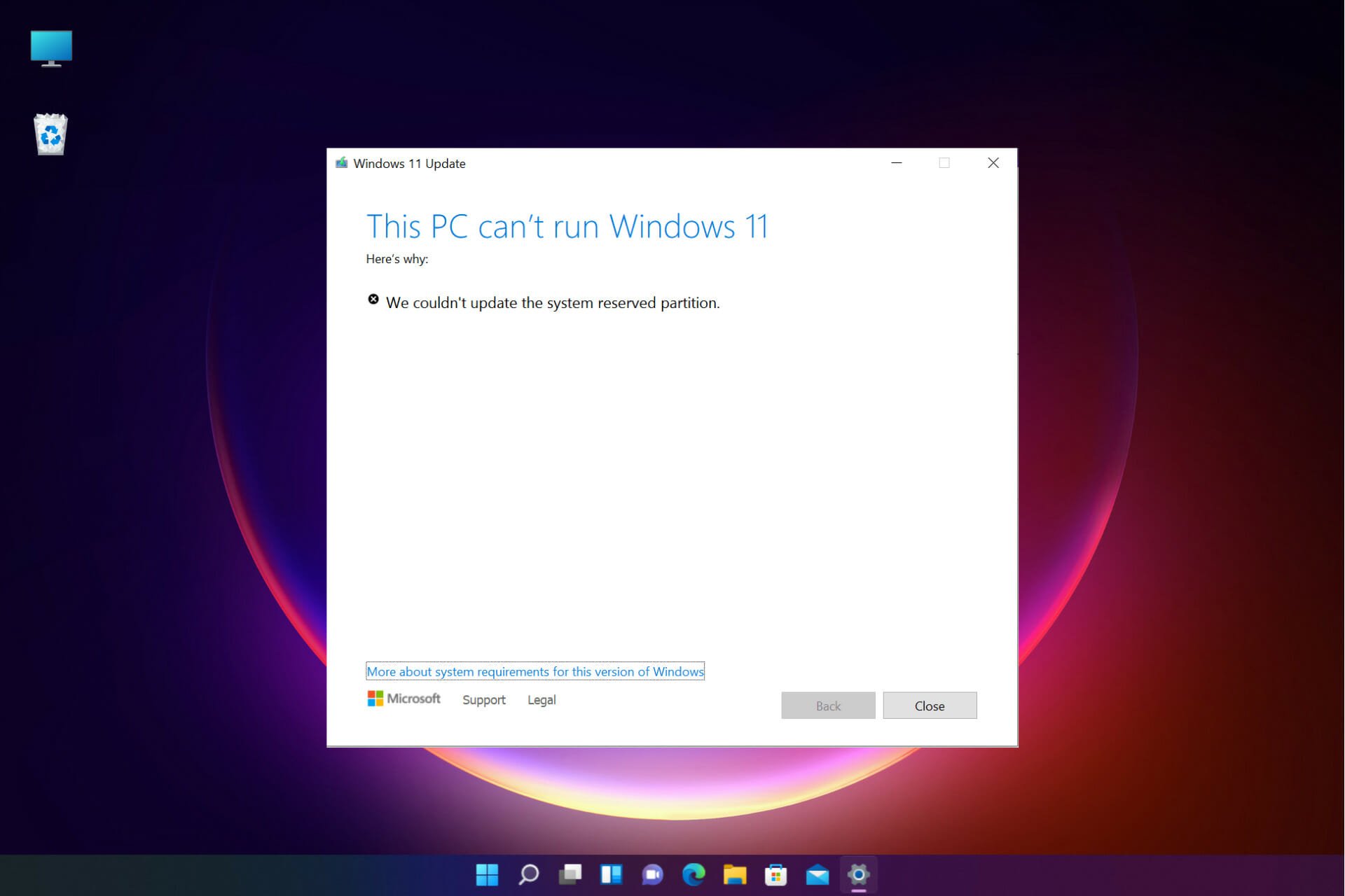 Hot to fix the We couldn't update the system reserved partition on Windows 11