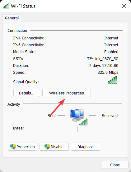 wireless-prop change wifi password windows 11