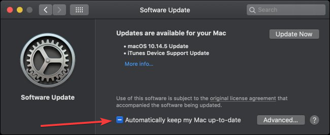 Automatically keep my Mac up to date option