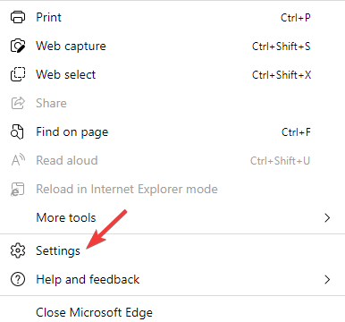 Select Edge settings