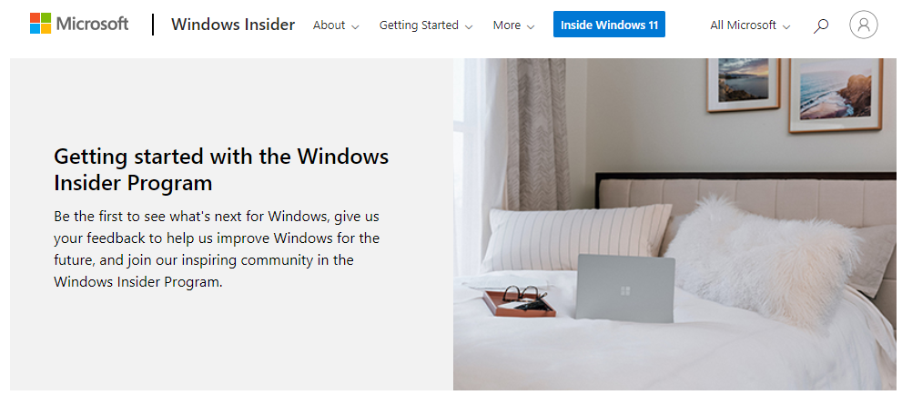 Windows Insider プログラムを開始します。