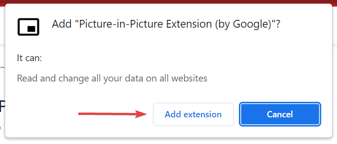 Add extension to get video pop out chrome