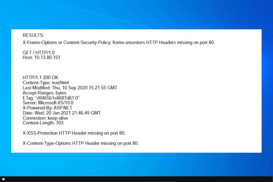 missing http security response headers