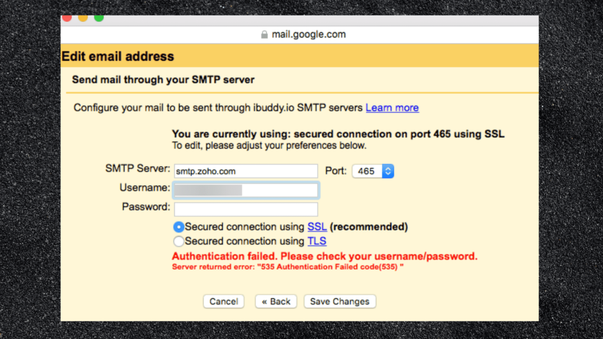 How do I fix SMTP authentication?