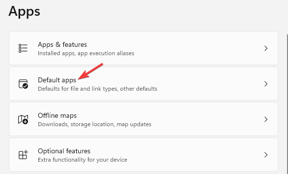 click on DEfault apps