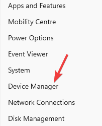 right click on Start and select Device Manager