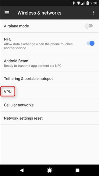 Tap on VPN option