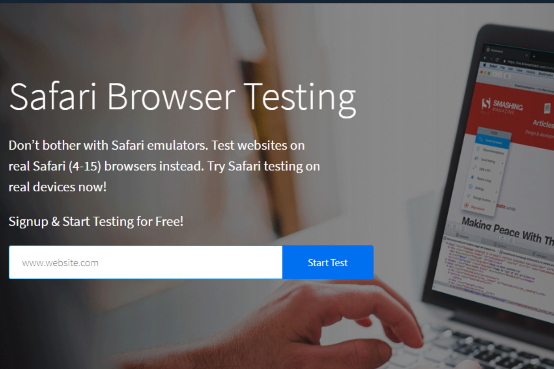 test in safari browser