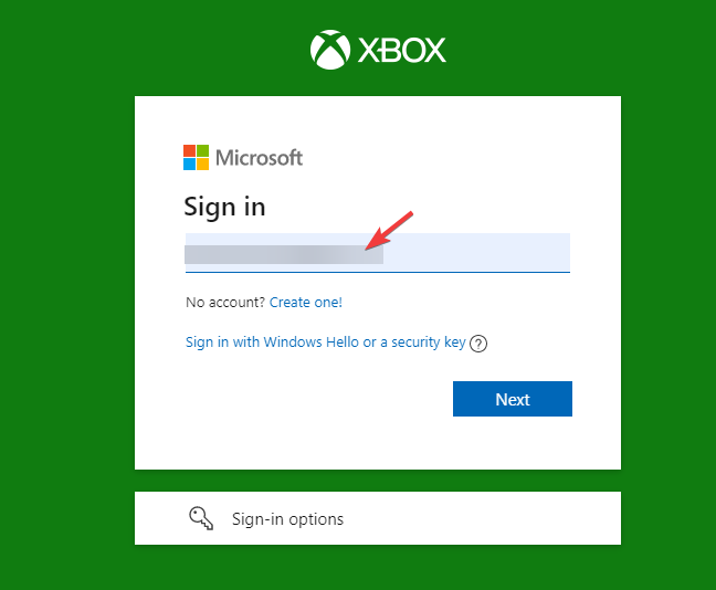 Microsoft アカウントを使用して Xbox にサインインします。