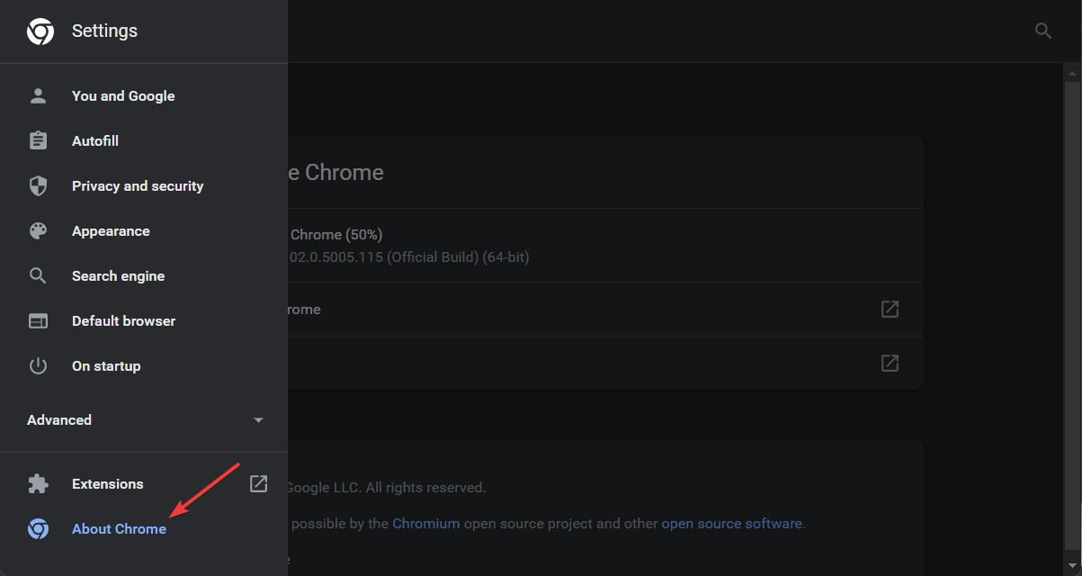 about-chrome Google Chrome not responding
