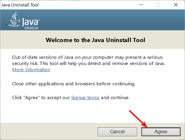 agree-java your browser does not support java