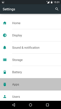 android apps settings