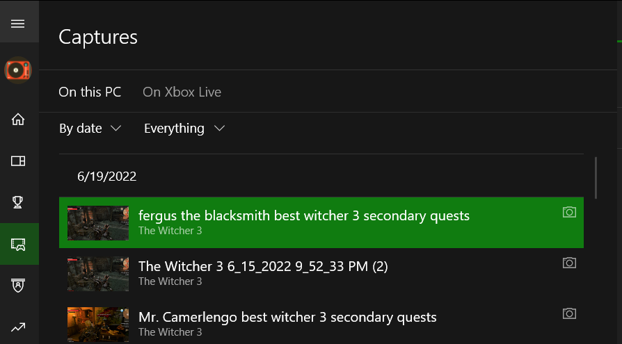 On Xbox Live tab xbox one screenshots
