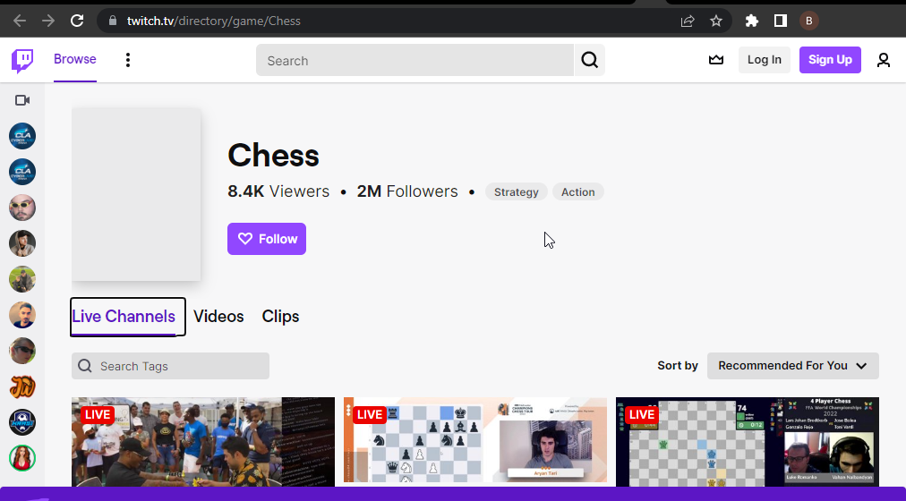 chess browser twitch games