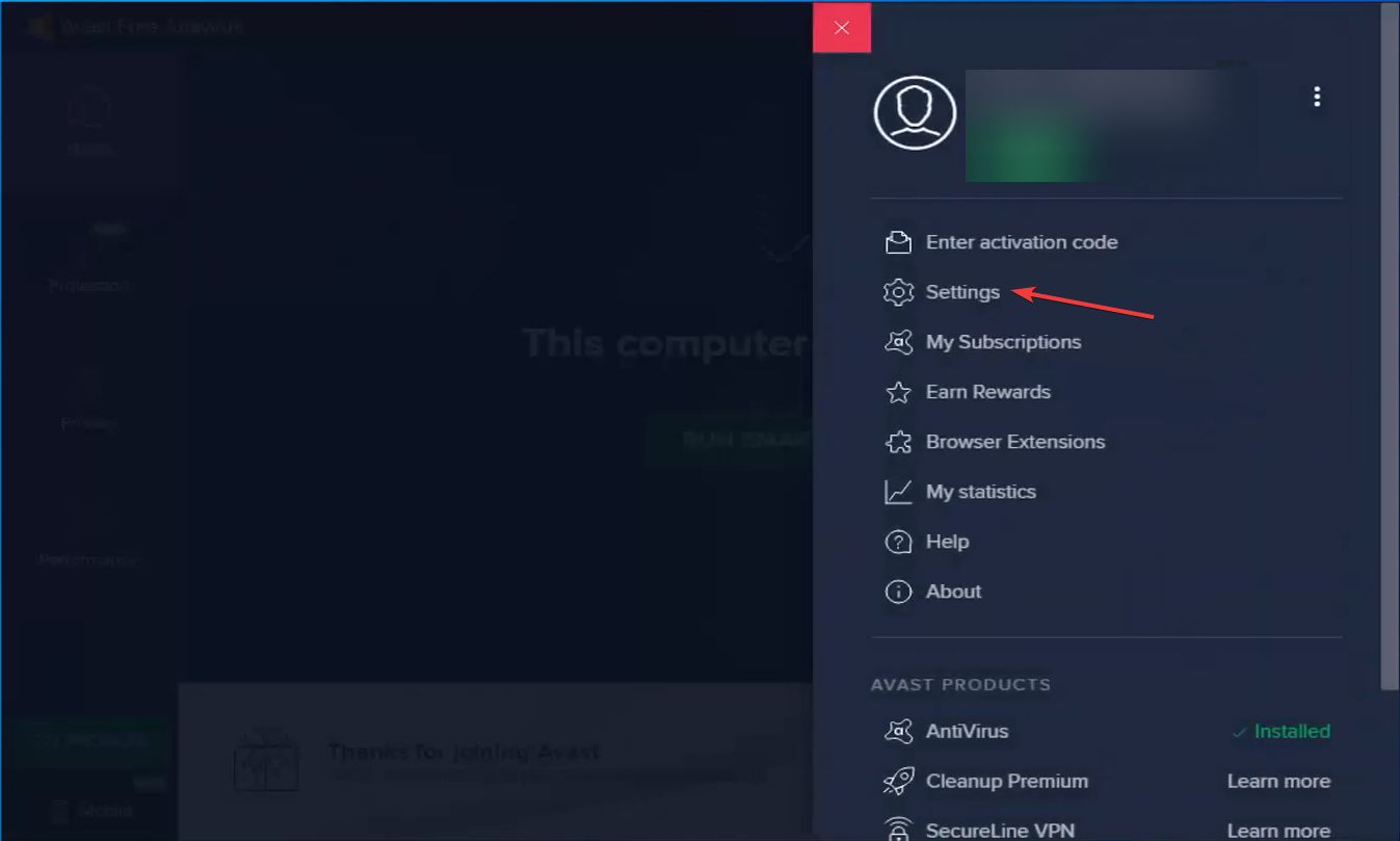 Settings to fix allow chrome to access the network in your firewall or antivirus settings