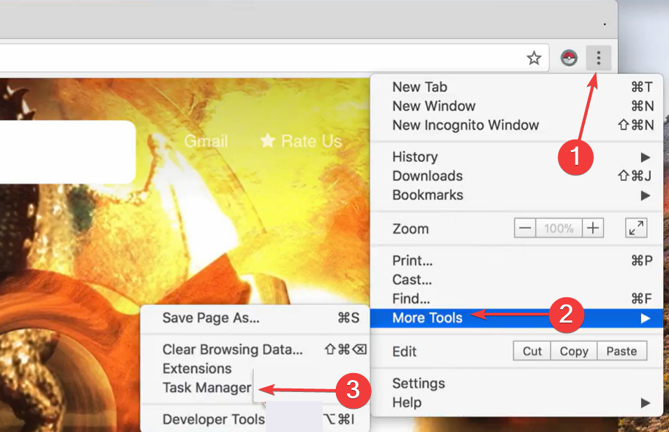 Task Manager to fix chrome high cpu usage