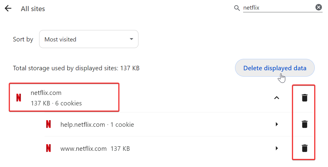 delete cookies netflix