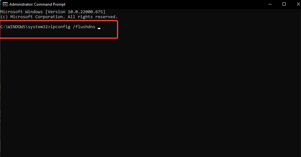 ipconfig flushdns command