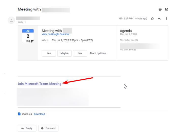 join email teams not working in chrome