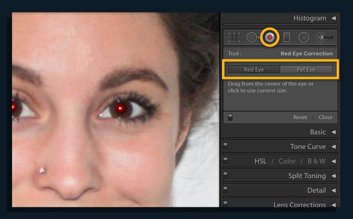 lightroom red eye removal