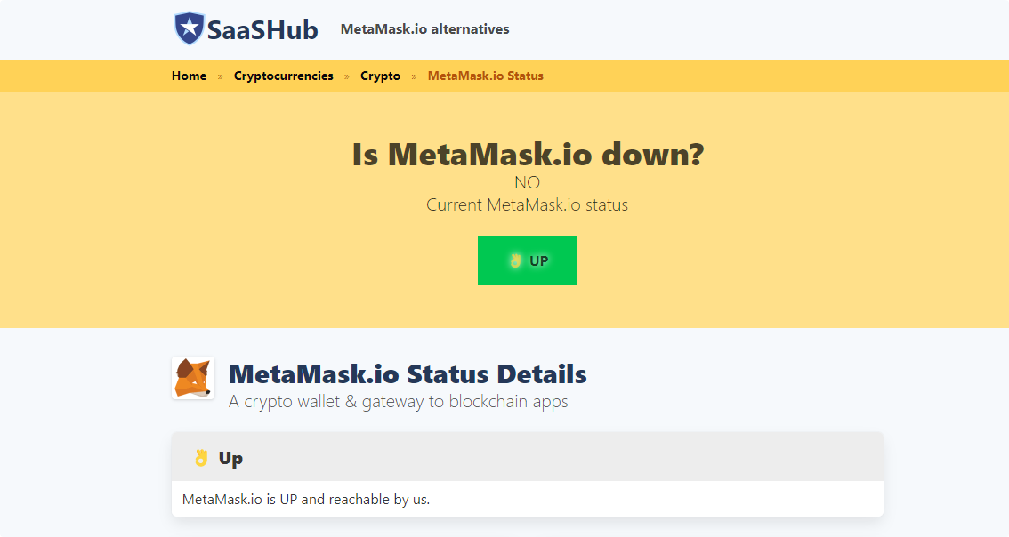 metamask service status
