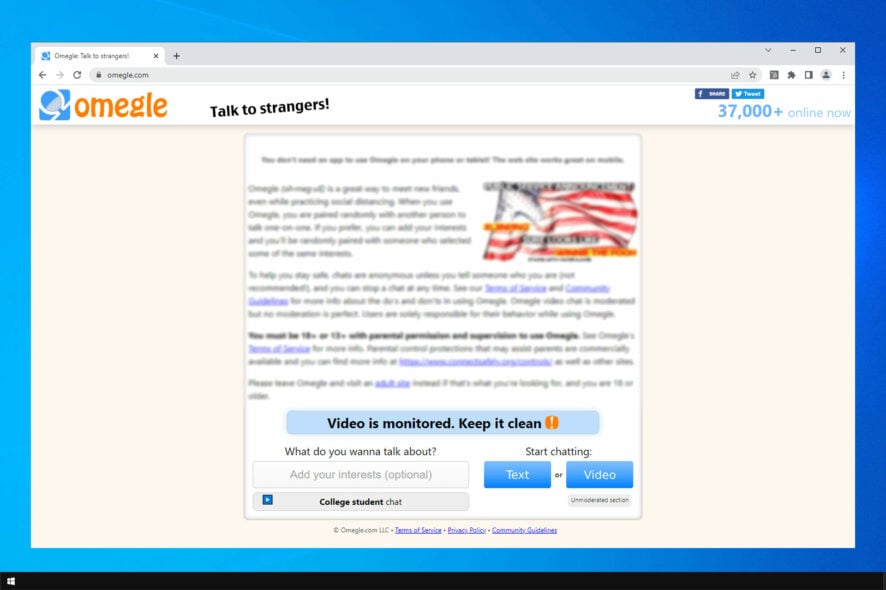omegle not working on chrome