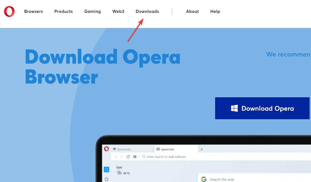 Penginstal opera-download macet di download