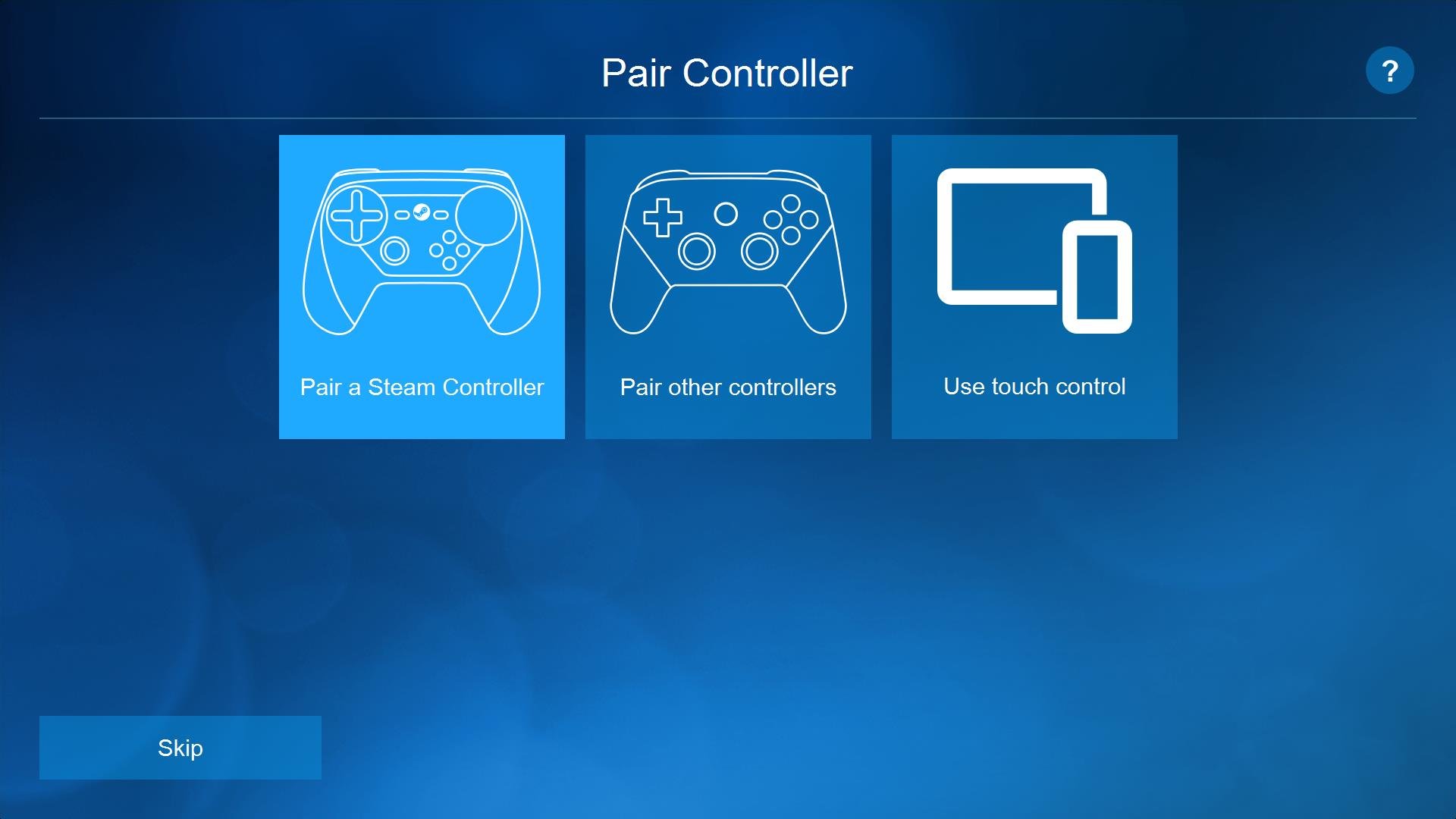 pair controller page steam link