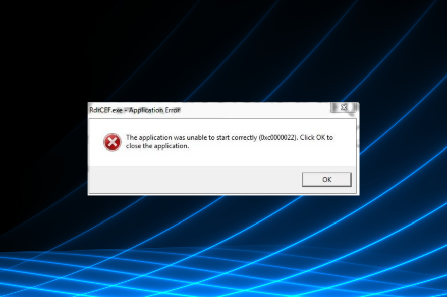 Fix rdrcef.exe application error