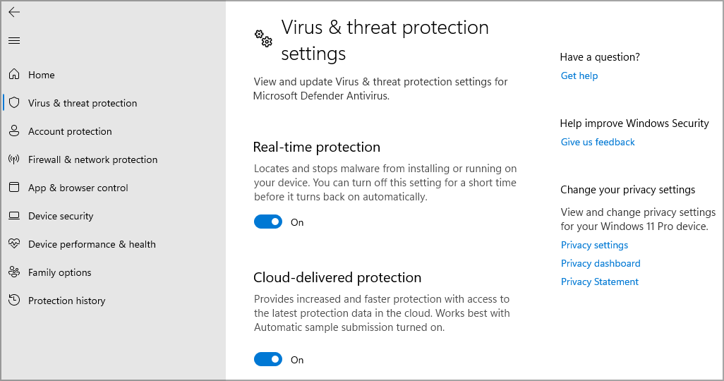 windows 11 security settings