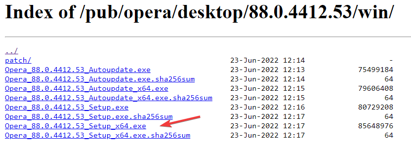 setp-64 opera installer stuck on downloading