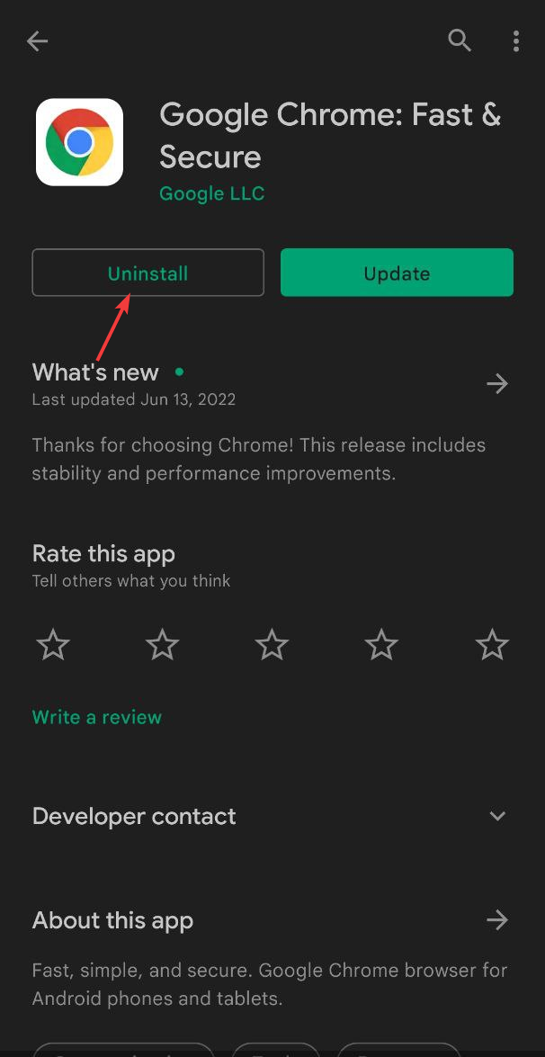uninstall=chrome-mobile google chrome not downloading files