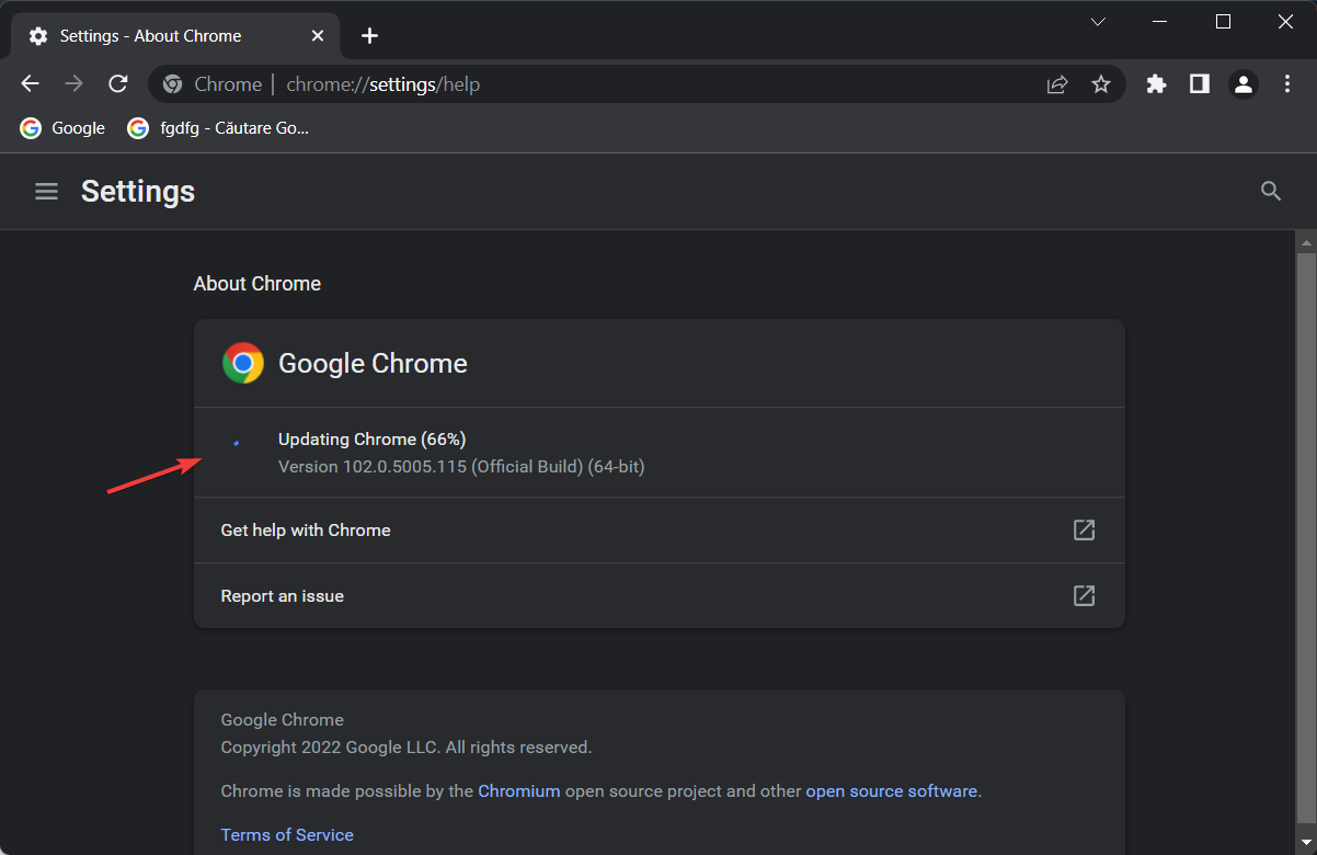 updating-chrome Google Chrome not responding