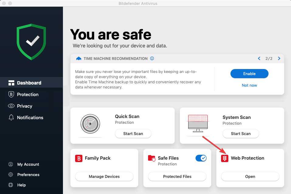 web-protection-bitdifender firefox stuck on now installing