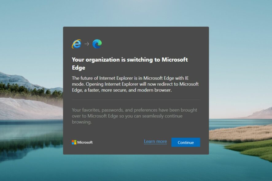 fix your organization is switching to microsoft edge