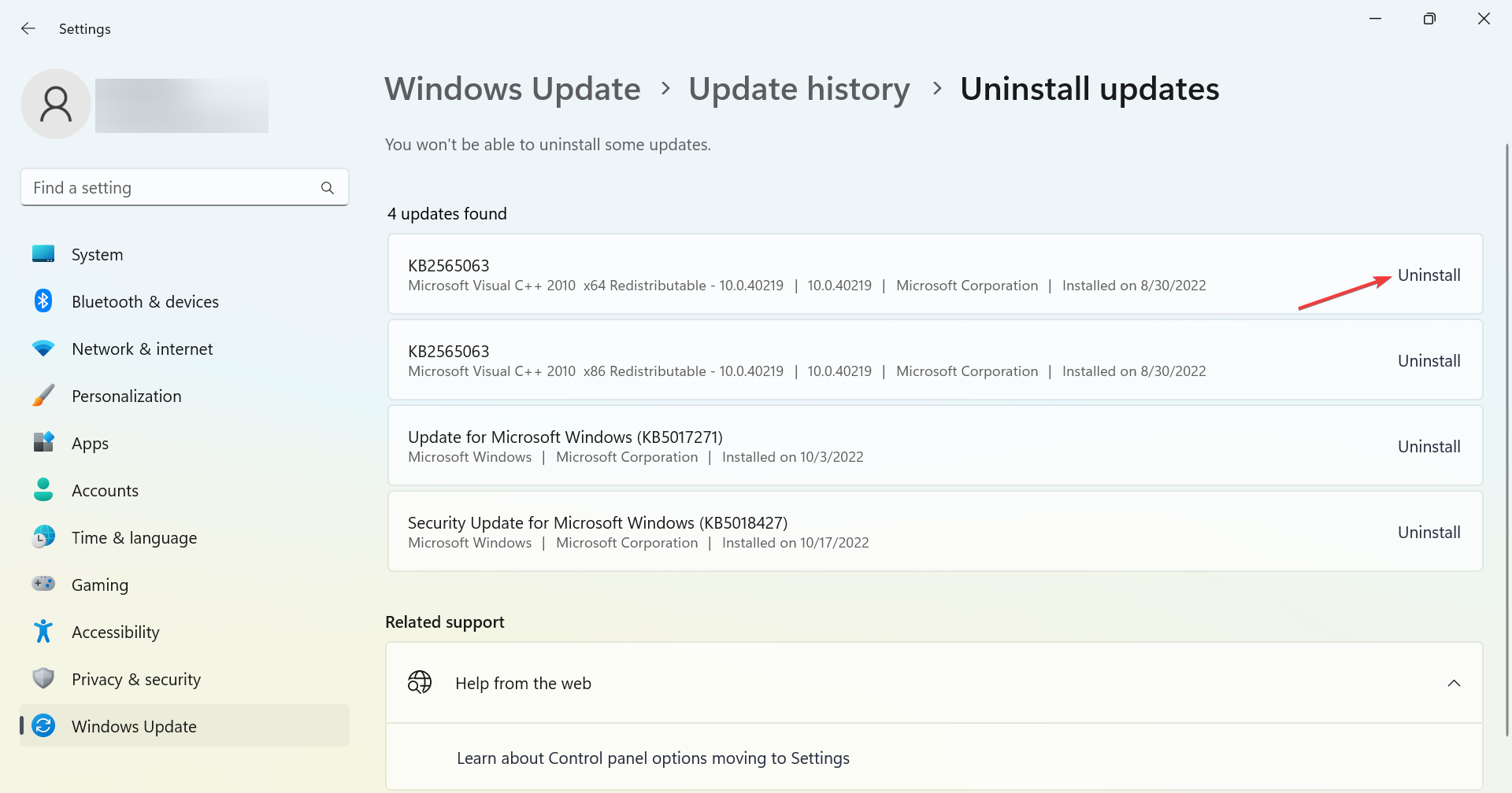 uninstall to fix no output devices found windows 11