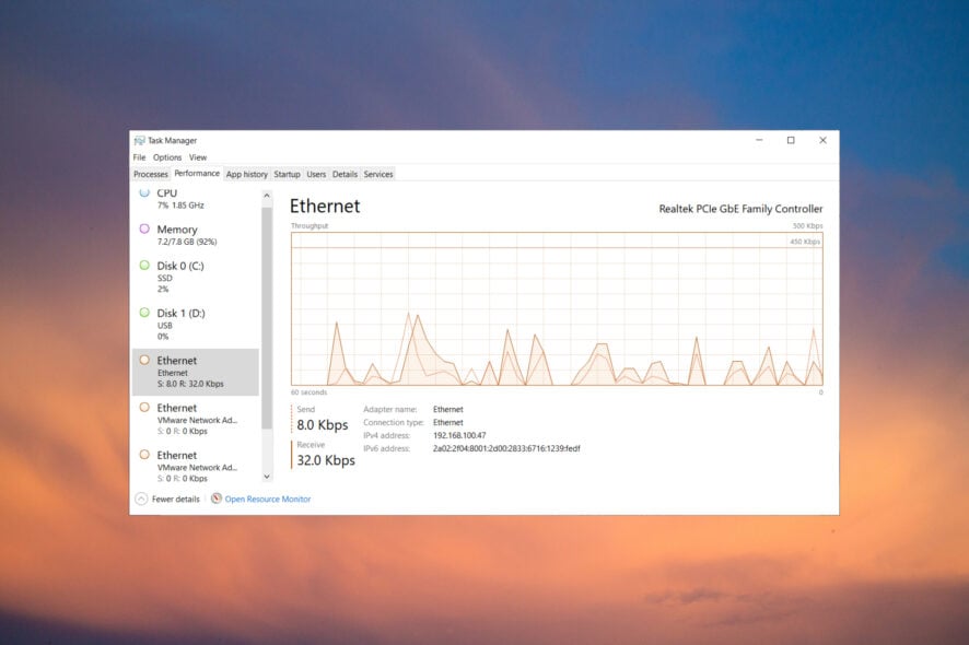 How to Fix Task Manager Ethernet Spikes