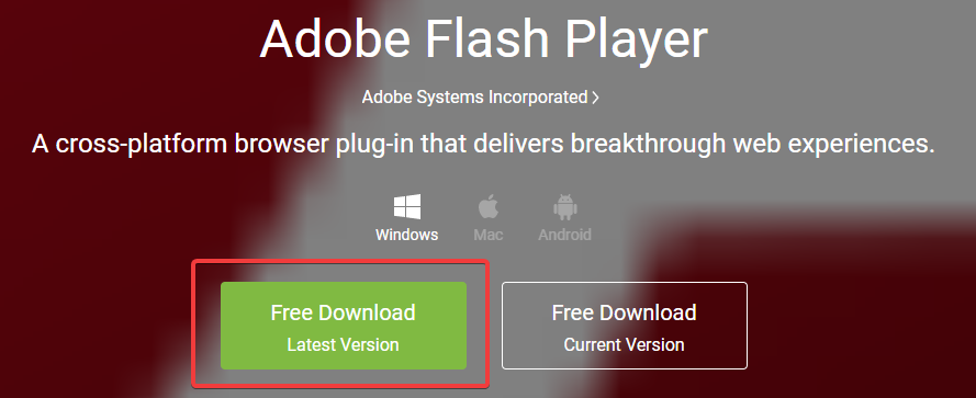 download latest version of adobe flash player for windows 7 64 bit