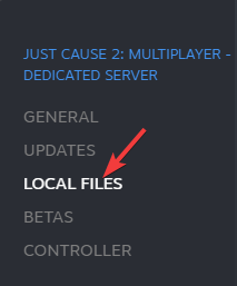 Click on local files in steam