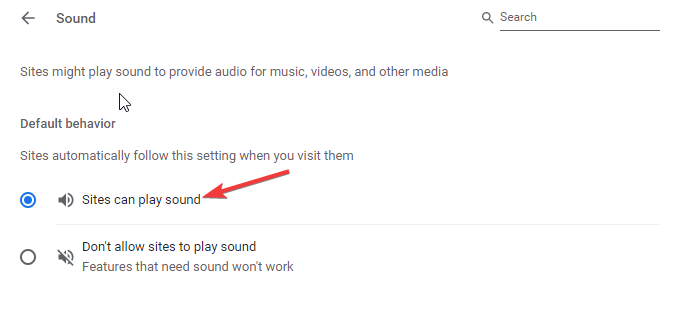 Play sound on sites