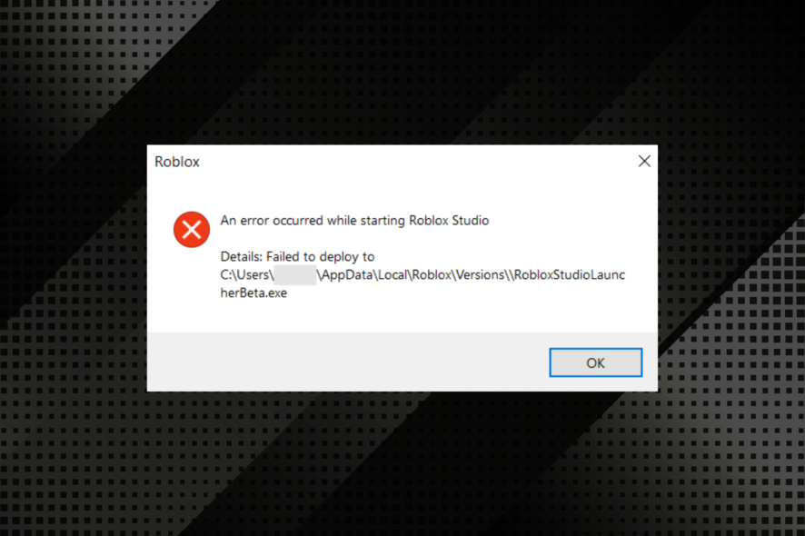 Fix an error occurred while starting roblox