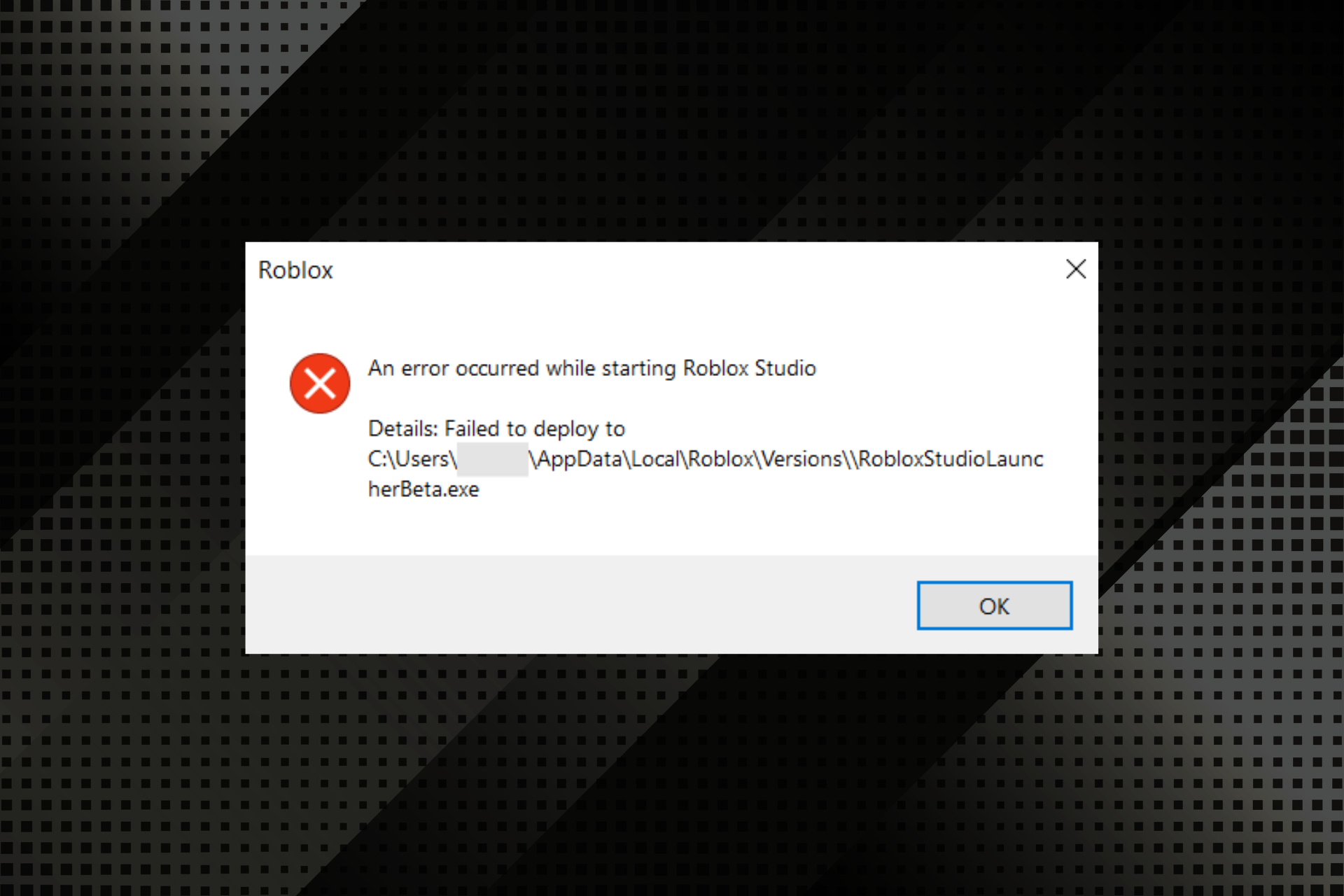 Roblox an error occurred while starting roblox details unable to open ...