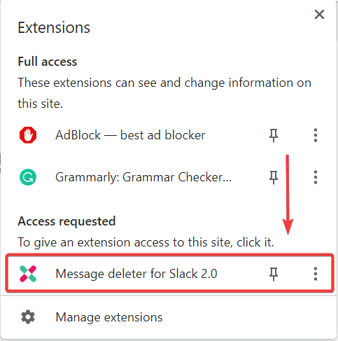 how to bulk delete slack messages extension